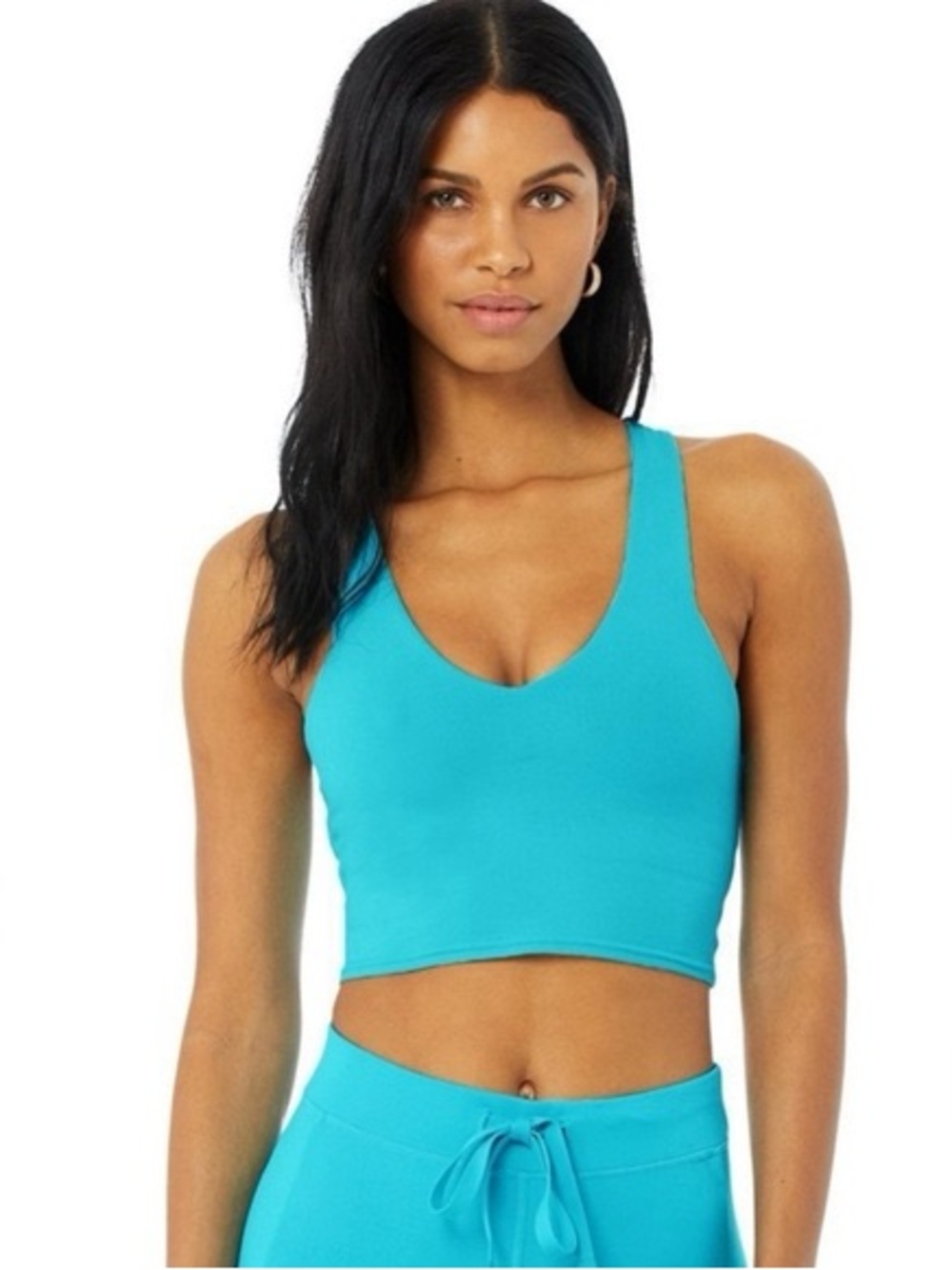 Alo Yoga Women's Airbrush Real Bra Tank Top, Bright Aqua